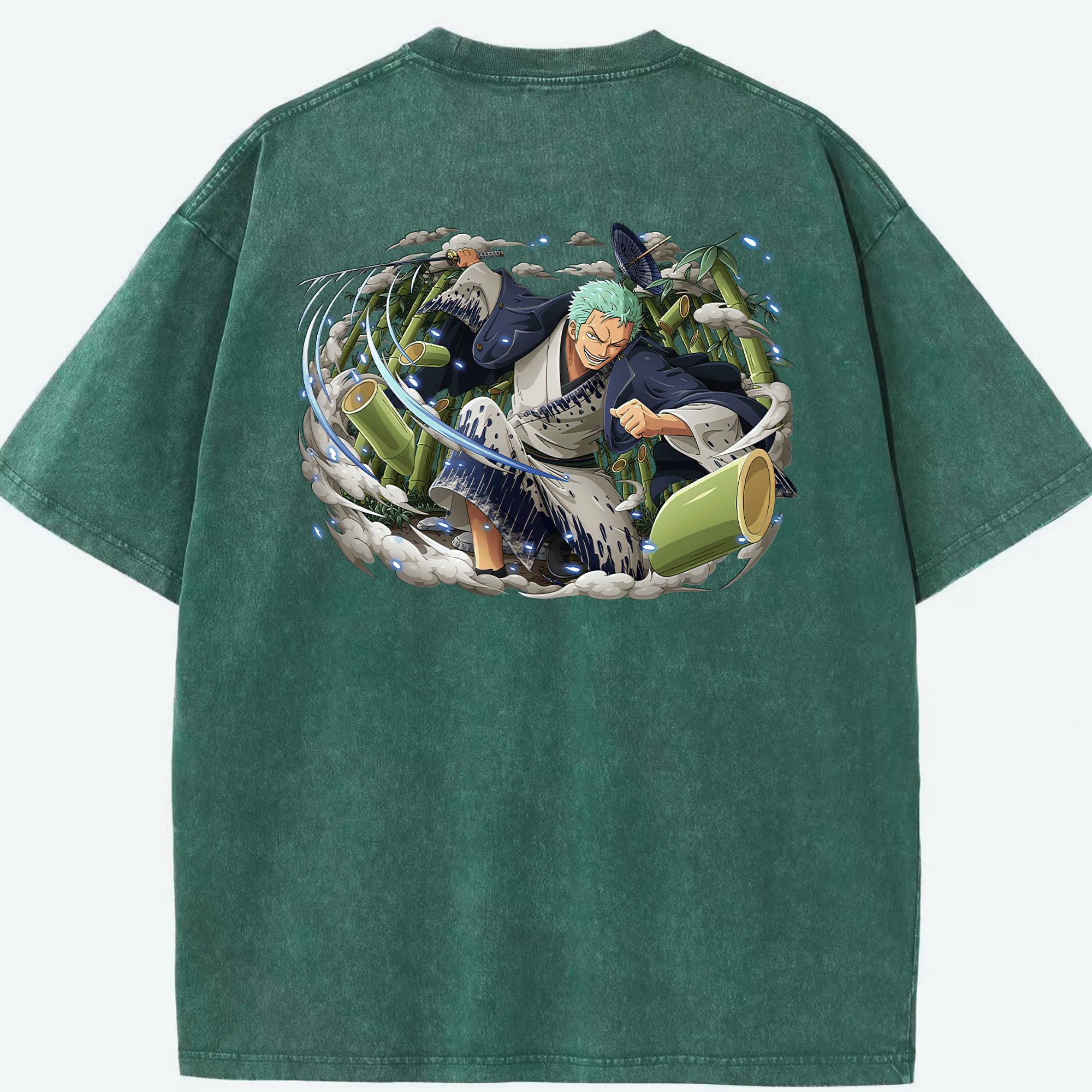 ワンピース ロロノア・ゾロ ONE PIECE Roronoa Zoro 綿100% ヴィンテージ風 半袖Tシャツ（背面プリント）